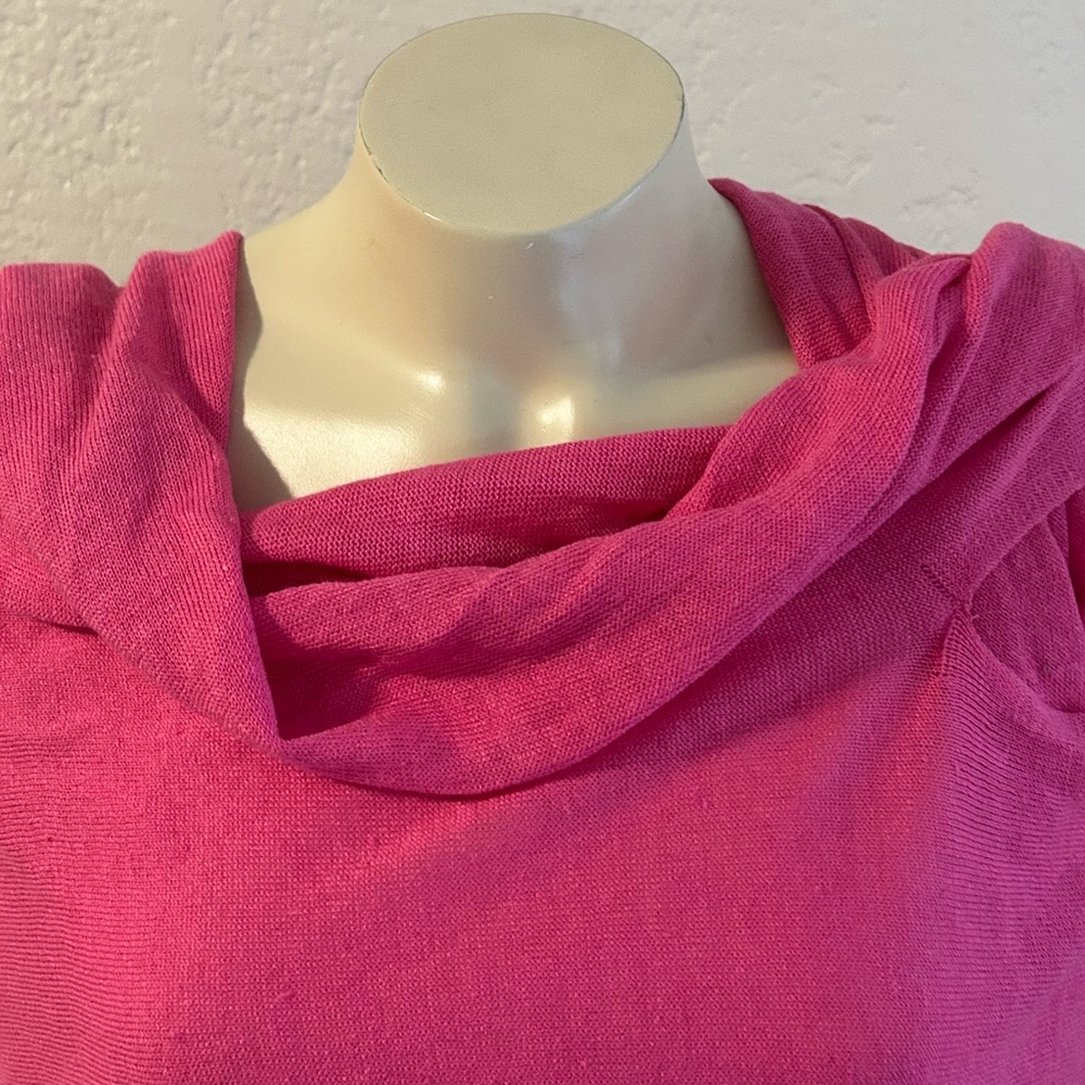 Talbots Bright Pink linen blend Knitwear cover up / top  M L - Picture 5 of 11